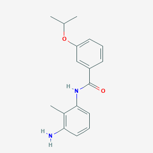 molecular formula C17H20N2O2 B1385152 N-(3-Amino-2-methylphenyl)-3-isopropoxybenzamide CAS No. 1020055-72-4