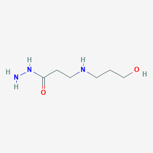 molecular formula C6H15N3O2 B1385155 3-[(3-Hydroxypropyl)amino]propanohydrazide CAS No. 1040687-75-9
