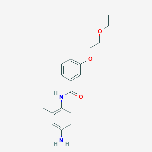 molecular formula C18H22N2O3 B1385160 N-(4-氨基-2-甲基苯基)-3-(2-乙氧基乙氧基)-苯甲酰胺 CAS No. 1020055-09-7