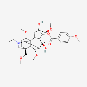 [(4S,5R,6S,8R,13S,16S,18R)-11-ethyl-5,8-dihydroxy-6,16,18-trimethoxy-13-(methoxymethyl)-11-azahexacyclo[7.7.2.12,5.01,10.03,8.013,17]nonadecan-4-yl] 4-methoxybenzoate