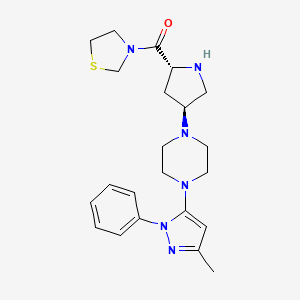 ((2R,4S)-4-(4-(3-methyl-1-phenyl-1H-pyrazol-5-yl)piperazin-1-yl)pyrrolidin-2-yl)(thiazolidin-3-yl)methanone