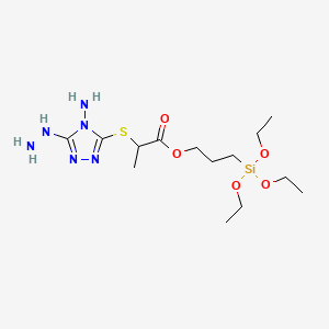 3-(Triethoxysilyl)propyl 2-((4-amino-5-hydrazinyl-4H-1,2,4-triazol-3-yl)thio)propanoate