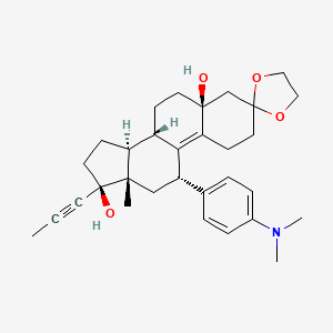 molecular formula C31H41NO4 B13851659 11-ent-Mifepristone-5-chloro-3,2'-[1,3]dioxolane 