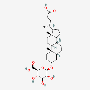 (2S,3S,5R,6R)-6-[[(3R,5R,8R,9S,10S,13R,14S,17R)-17-[(2R)-4-carboxybutan-2-yl]-10,13-dimethyl-2,3,4,5,6,7,8,9,11,12,14,15,16,17-tetradecahydro-1H-cyclopenta[a]phenanthren-3-yl]oxy]-3,4,5-trihydroxyoxane-2-carboxylic acid