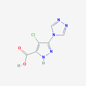 molecular formula C6H4ClN5O2 B1385168 4-Chloro-3-(4H-1,2,4-triazol-4-YL)-1H-pyrazole-5-carboxylic acid CAS No. 1234342-77-8