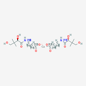 calcium;3-[[(2R)-2,4-dihydroxy-3,3-dimethylbutanoyl](15N)amino](1,2,3-13C3)propanoate