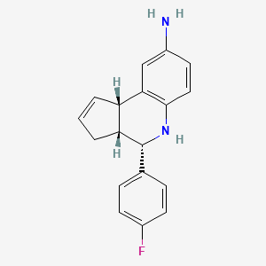 molecular formula C18H17FN2 B1385169 (3Ar,4s,9bs)-4-(4-fluorophenyl)-3a,4,5,9b-tetrahydro-3h-cyclopenta[c]quinolin-8-amine CAS No. 1391456-67-9