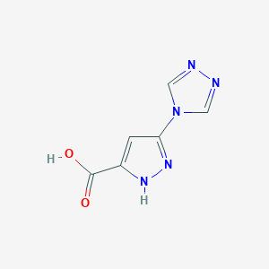 molecular formula C6H5N5O2 B1385175 3-(4H-1,2,4-Triazol-4-yl)-1H-pyrazole-5-carboxylic acid CAS No. 1240306-28-8