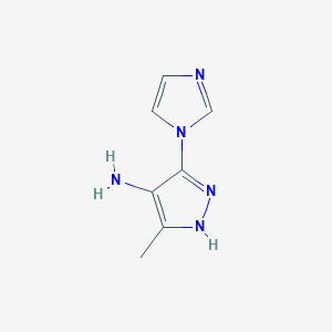 molecular formula C7H9N5 B1385177 3-(1H-Imidazol-1-YL)-5-methyl-1H-pyrazol-4-amine CAS No. 1239479-70-9
