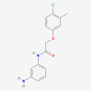 molecular formula C15H15ClN2O2 B1385191 N-(3-Aminophenyl)-2-(4-chloro-3-methylphenoxy)-acetamide CAS No. 1019456-55-3