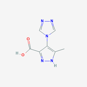 molecular formula C7H7N5O2 B1385200 5-甲基-4-(4H-1,2,4-三唑-4-基)-1H-吡唑-3-羧酸 CAS No. 1239975-51-9