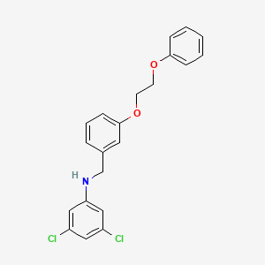 molecular formula C21H19Cl2NO2 B1385207 3,5-Dichloro-N-[3-(2-phenoxyethoxy)benzyl]aniline CAS No. 1040686-40-5