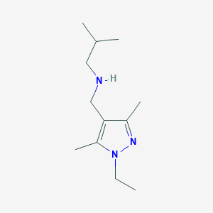 molecular formula C12H23N3 B1385211 N-[(1-乙基-3,5-二甲基-1H-吡唑-4-基)甲基]-N-异丁胺 CAS No. 1177349-76-6