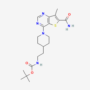 tert-butyl N-[2-[1-(6-carbamoyl-7-methylthieno[3,2-d]pyrimidin-4-yl)piperidin-4-yl]ethyl]carbamate