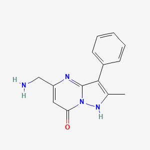 molecular formula C14H14N4O B1385214 5-(氨甲基)-2-甲基-3-苯基吡唑并[1,5-a]嘧啶-7(4H)-酮 CAS No. 956576-88-8