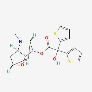 molecular formula C18H19NO4S2 B13852150 rel-(2R,3aR,5S,6S,6aS)-4-Methylhexahydro-2H-2,5-methanofuro[3,2-b]pyrrol-6-yl 2-hydroxy-2,2-di(thiophen-2-yl)acetate 