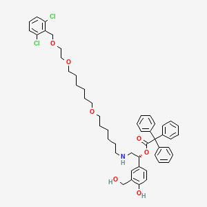 molecular formula C50H59Cl2NO7 B13852154 (R)-1-(2,6-Dichlorophenyl)-21-(4-hydroxy-3-(hydroxymethyl)phenyl)-2,5,12-trioxa-19-azahenicosan-21-ol 2,2,2-Triphenylacetate 