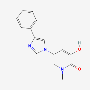 3-Hydroxy-1-methyl-5-(4-phenylimidazol-1-yl)pyridin-2-one