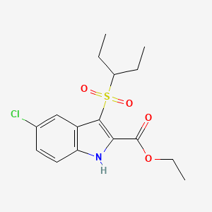 ethyl 5-chloro-3-pentan-3-ylsulfonyl-1H-indole-2-carboxylate