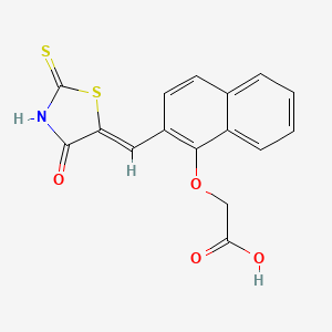 2-[2-[(Z)-(4-oxo-2-sulfanylidene-1,3-thiazolidin-5-ylidene)methyl]naphthalen-1-yl]oxyacetic acid