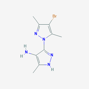 molecular formula C9H12BrN5 B1385246 4-Bromo-3,5,5'-trimethyl-1'H-1,3'-bipyrazol-4'-amine CAS No. 1234177-19-5