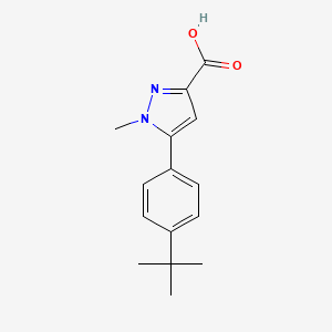 molecular formula C15H18N2O2 B13852503 5-(4-Tert-butylphenyl)-1-methylpyrazole-3-carboxylic acid 