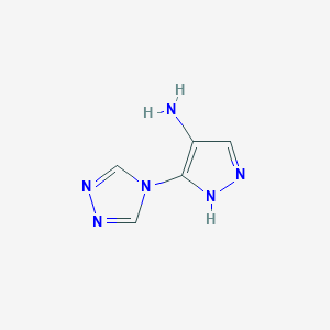 molecular formula C5H6N6 B1385253 3-(4H-1,2,4-三唑-4-基)-1H-吡唑-4-胺 CAS No. 1177325-31-3