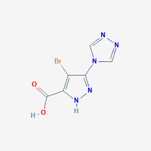 molecular formula C6H4BrN5O2 B1385262 4-Bromo-3-(4H-1,2,4-triazol-4-YL)-1H-pyrazole-5-carboxylic acid CAS No. 1239470-64-4