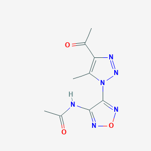 molecular formula C9H10N6O3 B1385263 N-[4-(4-乙酰基-5-甲基-1H-1,2,3-三唑-1-基)-1,2,5-恶二唑-3-基]乙酰胺 CAS No. 352446-19-6