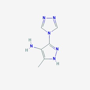 molecular formula C6H8N6 B1385264 5-甲基-3-(4H-1,2,4-三唑-4-基)-1H-吡唑-4-胺 CAS No. 1232838-41-3