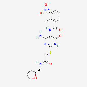 (R)-N-(4-Amino-6-hydroxy-2-((2-oxo-2-(((tetrahydrofuran-2-yl)methyl)amino)ethyl)thio)pyrimidin-5-yl)-2-methyl-3-nitrobenzamide