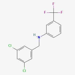 molecular formula C14H10Cl2F3N B1385271 N-(3,5-Dichlorobenzyl)-3-(trifluoromethyl)aniline CAS No. 1040685-28-6