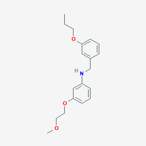 molecular formula C19H25NO3 B1385289 3-(2-Methoxyethoxy)-N-(3-propoxybenzyl)aniline CAS No. 1040686-55-2