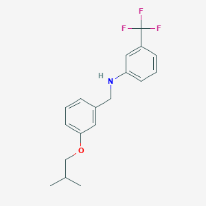 molecular formula C18H20F3NO B1385293 N-(3-Isobutoxybenzyl)-3-(trifluoromethyl)aniline CAS No. 1040685-34-4