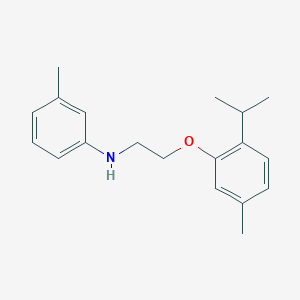 molecular formula C19H25NO B1385319 N-[2-(2-Isopropyl-5-methylphenoxy)ethyl]-3-methylaniline CAS No. 1040682-81-2