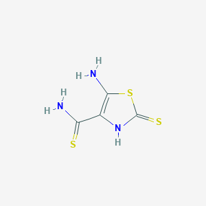 5-amino-2-sulfanylidene-3H-1,3-thiazole-4-carbothioamide