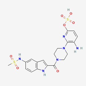 molecular formula C19H22N6O7S2 B13853537 6'-HydroxyN-DesisopropylDelavirdine6'-O-Sulfate 