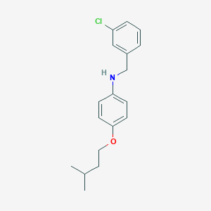 molecular formula C18H22ClNO B1385356 N-(3-Chlorobenzyl)-4-(isopentyloxy)aniline CAS No. 1040689-12-0