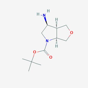 molecular formula C11H20N2O3 B13853612 rel-(3S,3aR,6aS)-tert-Butyl 3-Aminohexahydro-1H-furo[3,4-b]pyrrole-1-carboxylate 