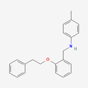 molecular formula C22H23NO B1385362 4-甲基-N-[2-(苯乙氧基)苄基]苯胺 CAS No. 1040689-10-8