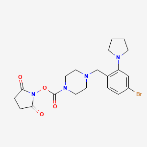 (2,5-Dioxopyrrolidin-1-yl) 4-[(4-bromo-2-pyrrolidin-1-ylphenyl)methyl]piperazine-1-carboxylate