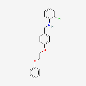 molecular formula C21H20ClNO2 B1385382 2-Chloro-N-[4-(2-phenoxyethoxy)benzyl]aniline CAS No. 1040690-04-7
