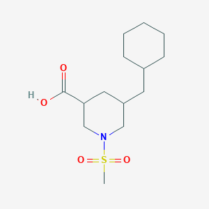 5-(Cyclohexylmethyl)-1-methylsulfonylpiperidine-3-carboxylic acid