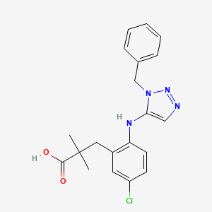 3-[2-[(3-Benzyltriazol-4-yl)amino]-5-chlorophenyl]-2,2-dimethylpropanoic acid