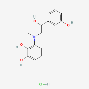 3-[[2-Hydroxy-2-(3-hydroxyphenyl)ethyl]-methylamino]benzene-1,2-diol;hydrochloride