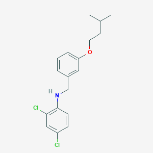 molecular formula C18H21Cl2NO B1385399 2,4-二氯-N-[3-(异戊氧基)苄基]苯胺 CAS No. 1040692-22-5