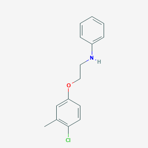 molecular formula C15H16ClNO B1385410 N-[2-(4-Chloro-3-methylphenoxy)ethyl]aniline CAS No. 1040686-02-9