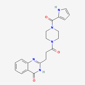 molecular formula C20H21N5O3 B13854108 2-[3-oxo-3-[4-(1H-pyrrole-2-carbonyl)piperazin-1-yl]propyl]-3H-quinazolin-4-one 