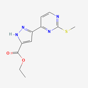 ethyl 3-(2-methylsulfanylpyrimidin-4-yl)-1H-pyrazole-5-carboxylate