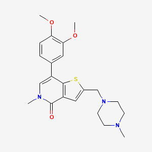 7-(3,4-Dimethoxyphenyl)-5-methyl-2-[(4-methylpiperazin-1-yl)methyl]thieno[3,2-c]pyridin-4-one